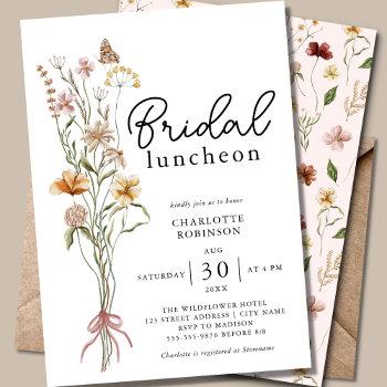 boho floral bridal luncheon invitation