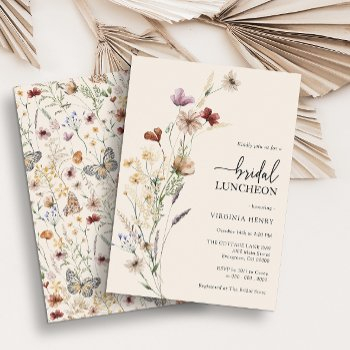boho floral bridal luncheon invitation