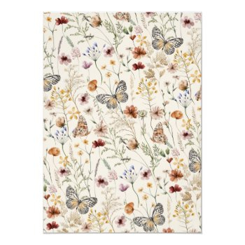 Boho Floral Couples Shower Invitation Front View