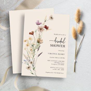 boho floral elegant bridal shower invitation