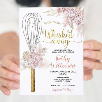 boho floral soon to be whisked away bridal shower invitation