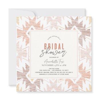 boho folk textile dusty rose bridal shower invitation