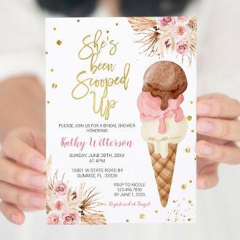 boho ice cream bridal shower invitation