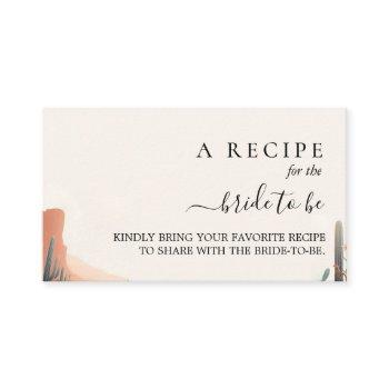 boho leaf desert cacti succulent bridal shower enclosure card