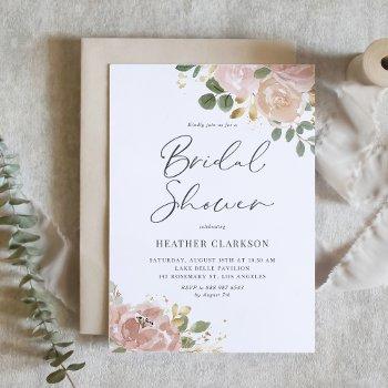 boho mauve peach flowers bridal shower qr code invitation