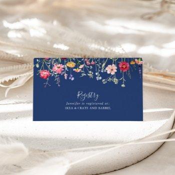 boho multicolor wildflower wedding gift registry enclosure card