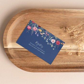boho multicolor wildflower wedding gift registry enclosure card