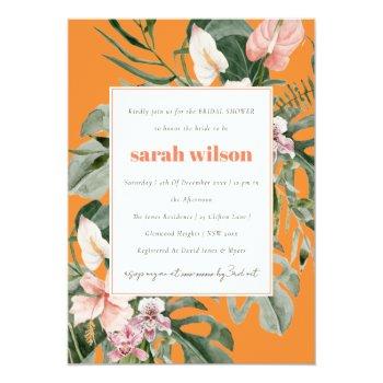 Boho Orange Blush Tropical Floral Front View