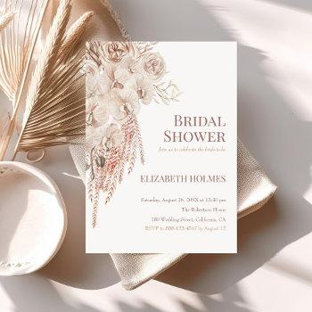 boho pampas garden bridal shower invitation