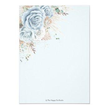 Boho Pampas Grass Pastel Blue Floral Front View