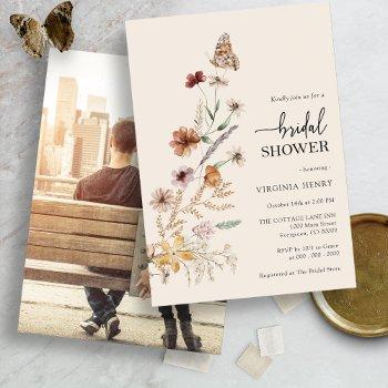 boho photo bridal shower invitation