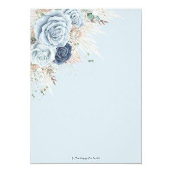 Boho Rustic Pampas Soft Blue Floral Front View