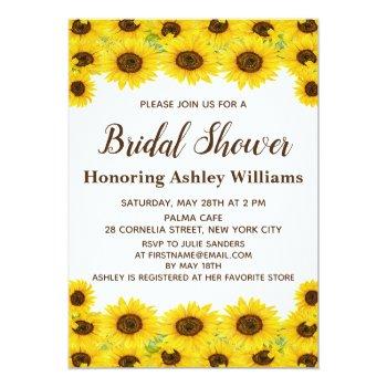Boho Rustic Watercolor Sunflowers Front View
