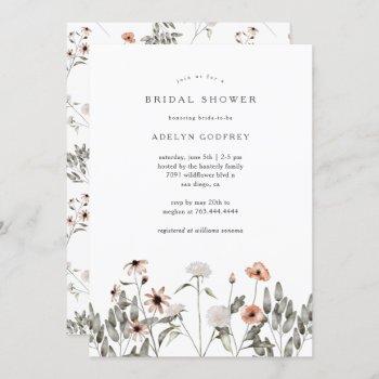 boho wildflower bridal shower invitation
