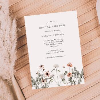boho wildflower bridal shower invitation