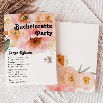 bold colorful floral | bachelorette party invitation