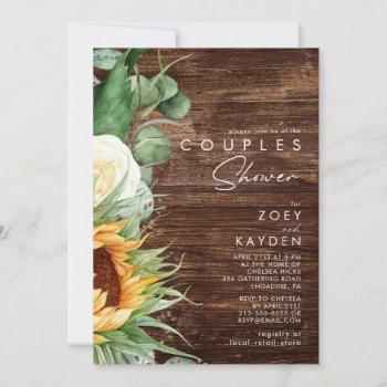 bold country sunflower | wood couples shower invitation