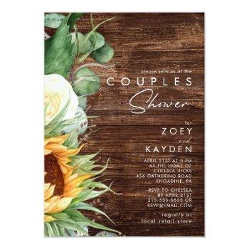 Bold Country Sunflower | Wood Couples Shower Invitation Front View