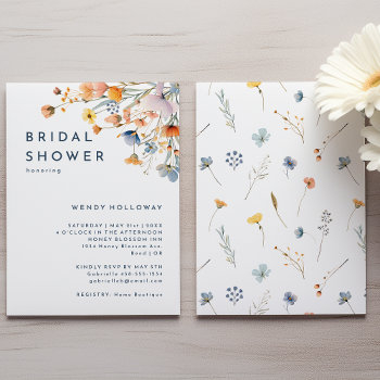 bold elegant floral bridal shower invitation