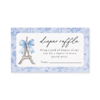 bon jour be be french toile blue  baby shower  enclosure card