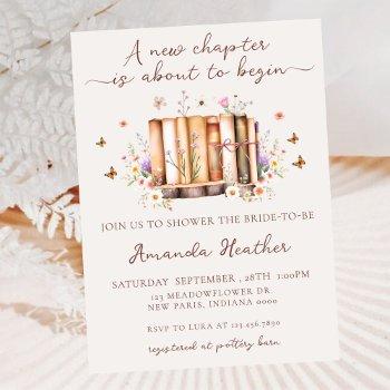 book new chapter begins bridal shower  invitation