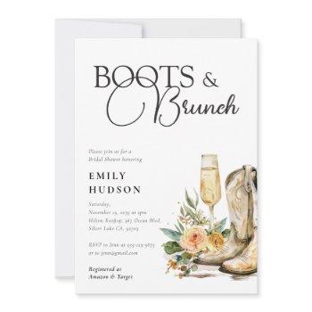 boots and brunch western bridal shower invitation