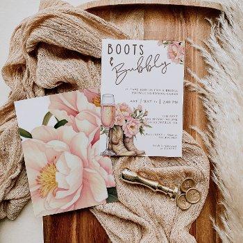 boots and bubbly bridal shower invitation