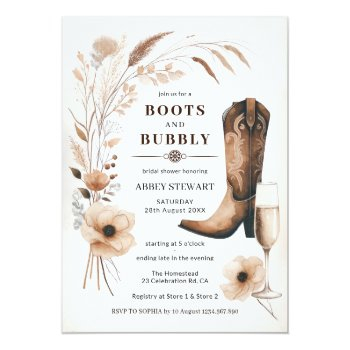 Boots And Bubbly Bridal Shower Invite Arch Front View