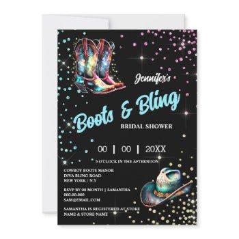boots bling cowboy boots stetson glitter shine invitation