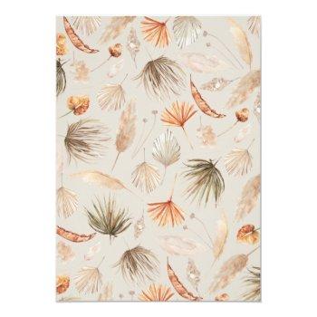 Botanical Pampas Grass Giraffe Bridal Shower Invit Invitation Front View