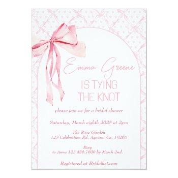 Bow Invite, Bridal Shower, Coquette Ribbon, Invitation Front View