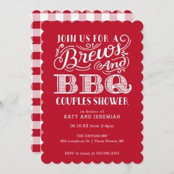 brews and bbq couples shower on kraft invitation