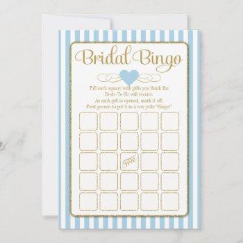 bridal bingo light blue gold bridal shower game invitation