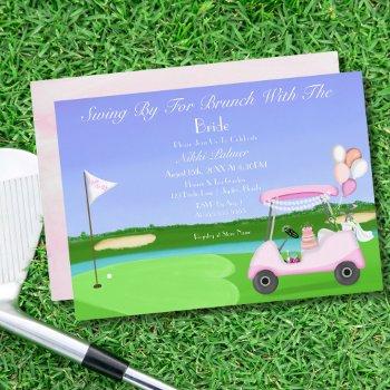 bridal golf cart bridal shower brunch party invitation