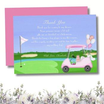 bridal golf cart bridal shower brunch party thank you card