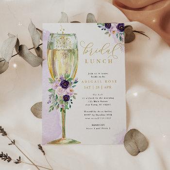 bridal lunch purple gold bridal shower  invitation