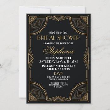 bridal shower art deco 1920's gold party invite