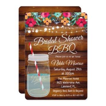 bridal shower bbq mason jar invitation