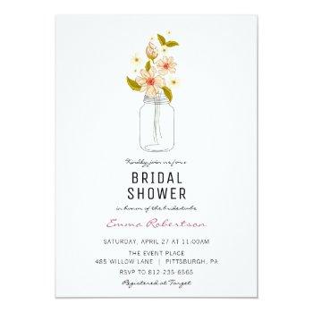 Bridal Shower Bouquet Mason Jar Shower Invitation Front View