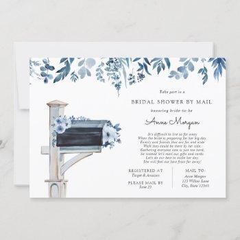 bridal shower by mail blue flowers in mailbox invitation