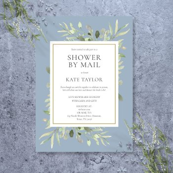 bridal shower by mail greenery leaves invitation