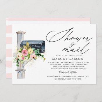 bridal shower by mail invitation blush pink gold