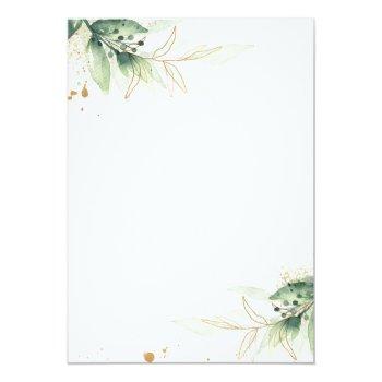 Bridal Shower By Mail Invitation Greenery Gold Front View