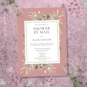 bridal shower by mail long distance greenery pink invitation