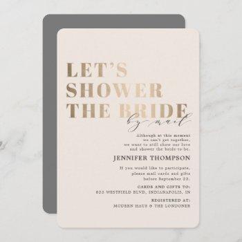 bridal shower by mail taupe & gold bridal shower invitation