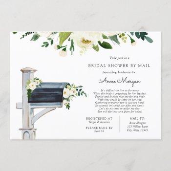 bridal shower by mail white flowers in mailbox invitation