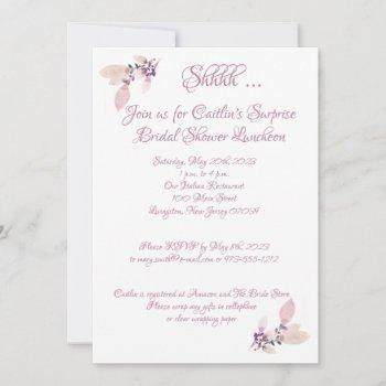 bridal shower, dusty rose watercolor  invitation