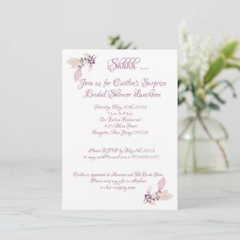 bridal shower, dusty rose watercolor invitation