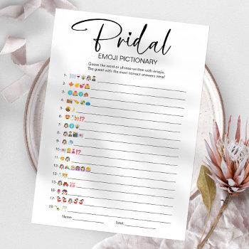 Bridal Shower Emoji Pictionary Game Invitation Front View