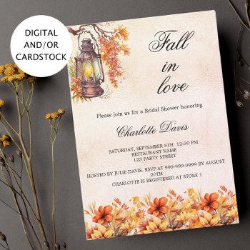 bridal shower fall in love florals orange invitation